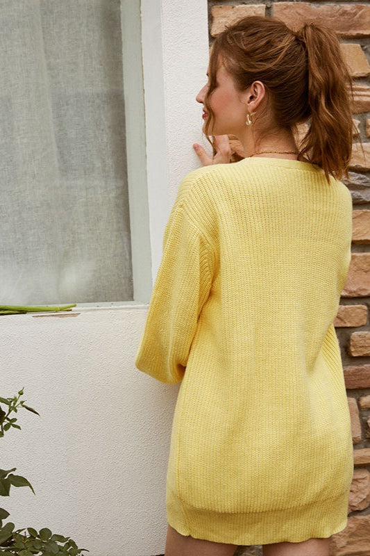 Solid Color Relaxed Knit Cardigan