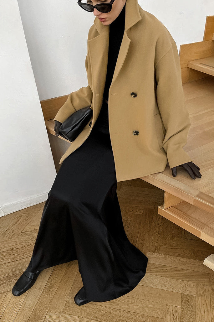 Loose Wool Lapel Coat coats