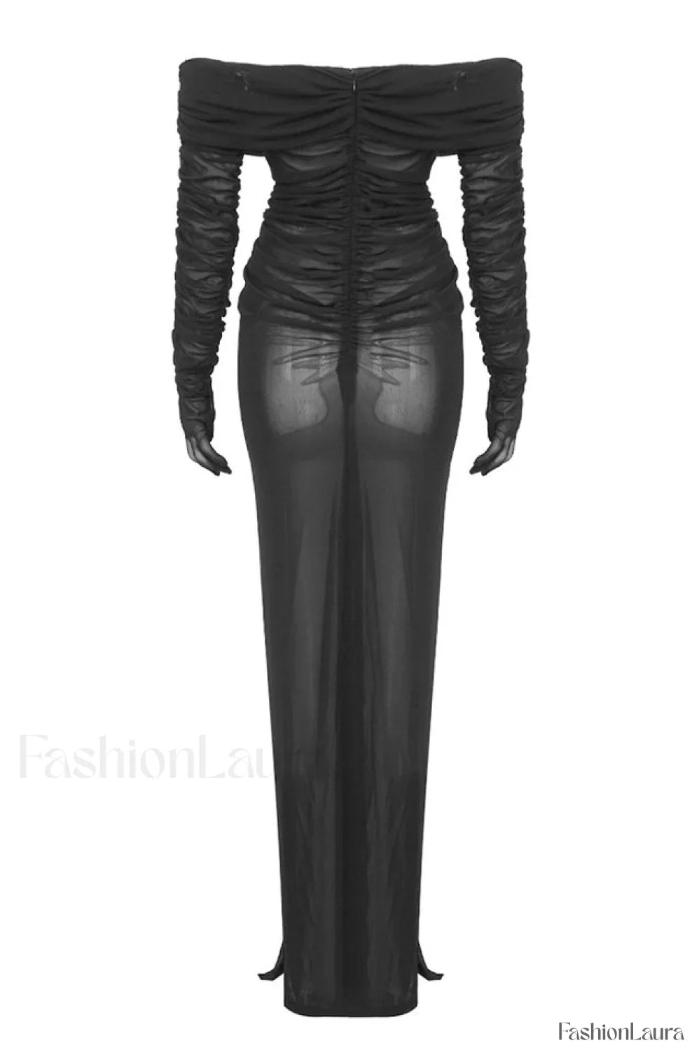 Afanen Bustier Stylish Ruched Mesh Dress