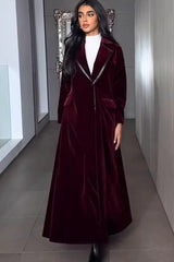 Velvet Duster Lapel Overcoat
