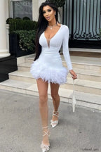 Aina Feather Stylish Bandage Dress