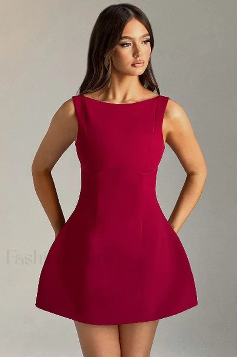 Alana Elegant Mini Dress S / Wine