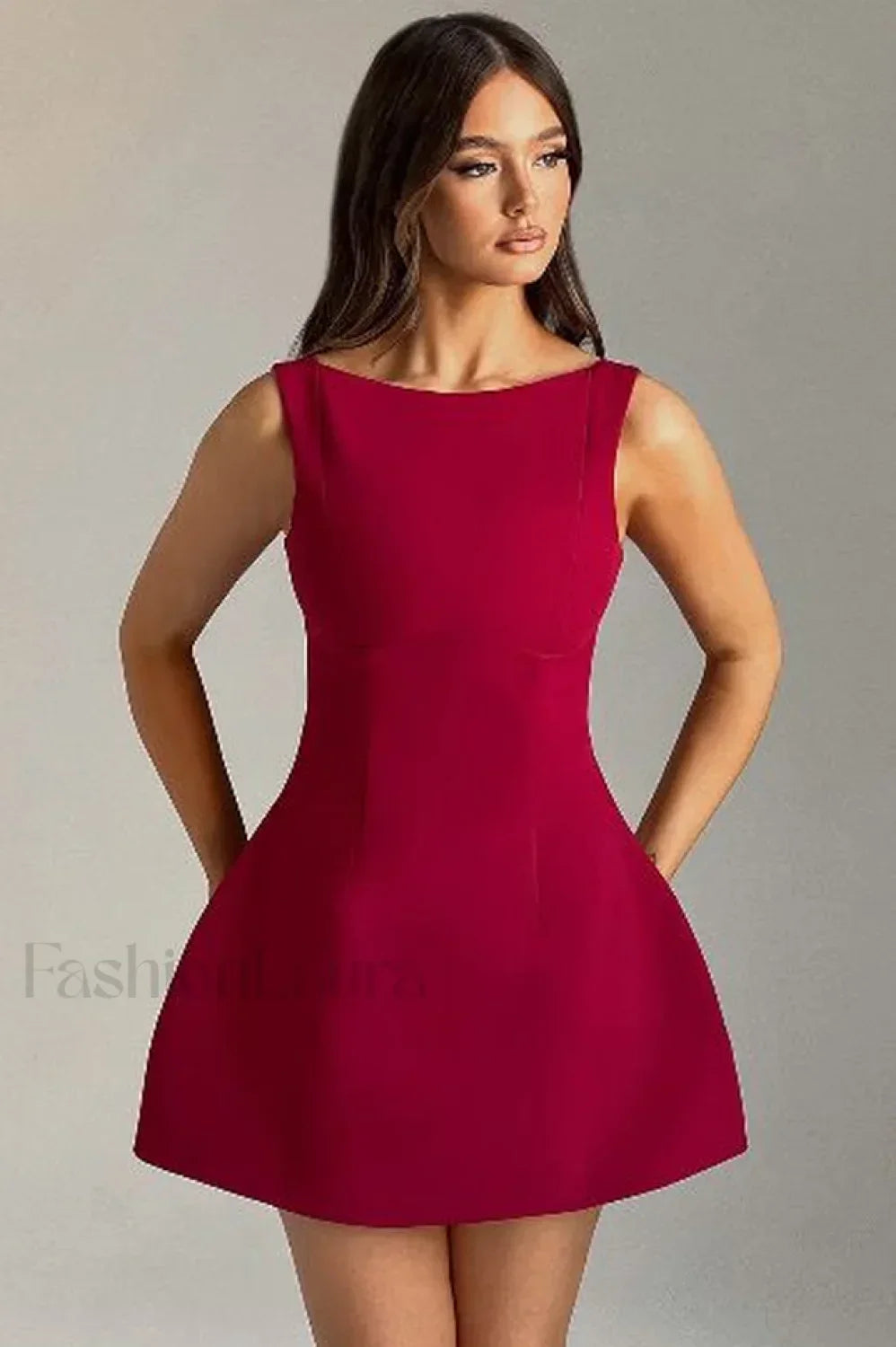 Alana Elegant Mini Dress S / Wine