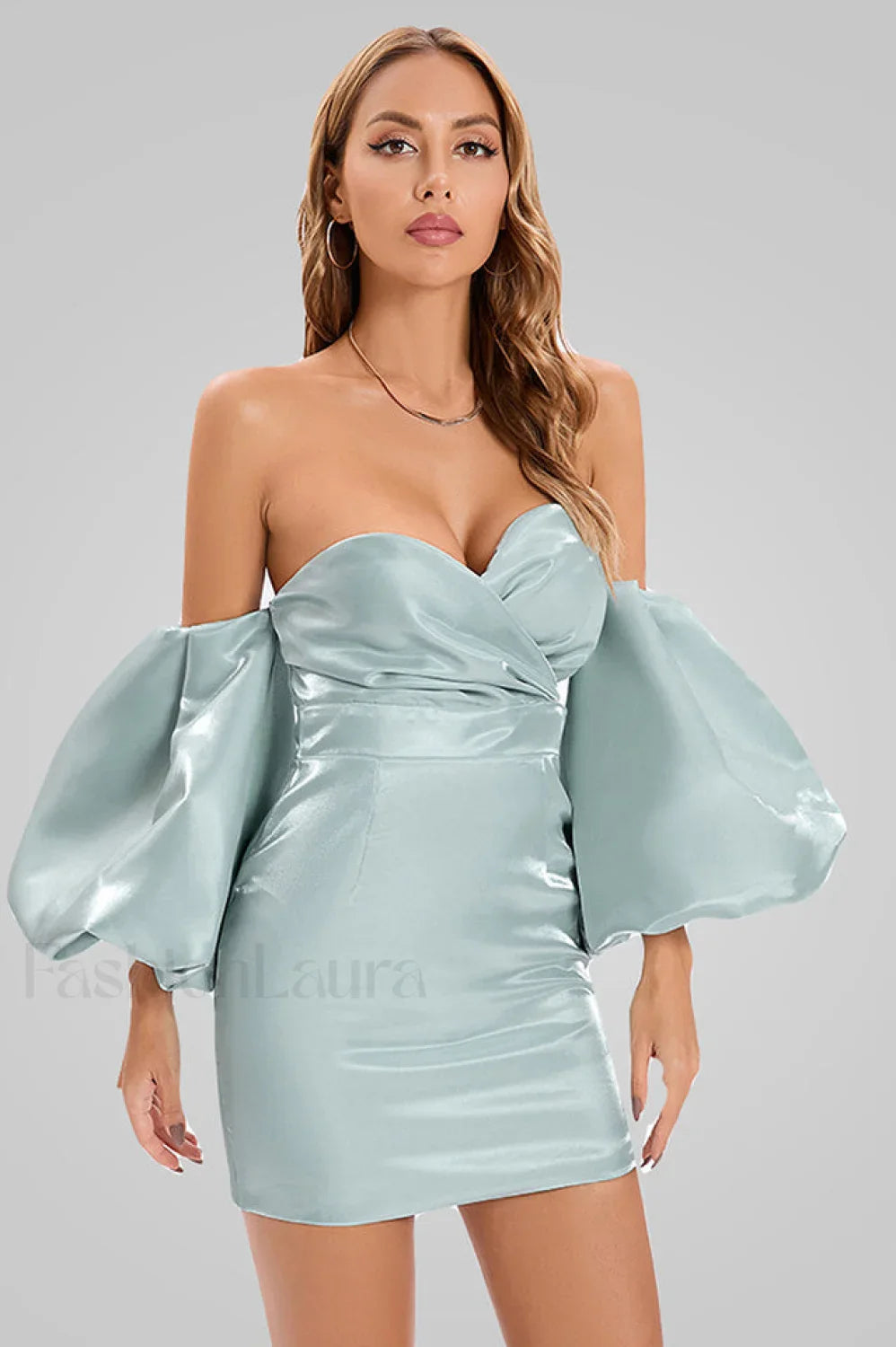 Alexandrine Puff Stylish Sleeve Mini Dress