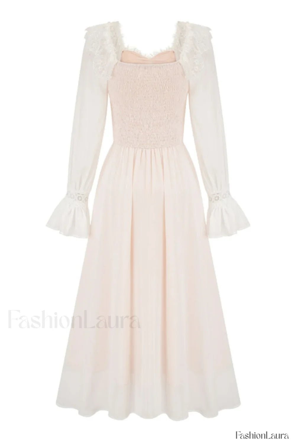 Aliana Floral Hollow Charming Long Sleeve Dress