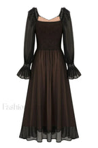 Aliana Floral Hollow Charming Long Sleeve Dress