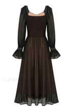 Aliana Floral Hollow Charming Long Sleeve Dress