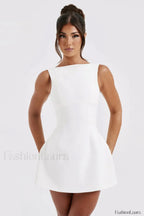 Alicia Elegant Mini Dress XS / White