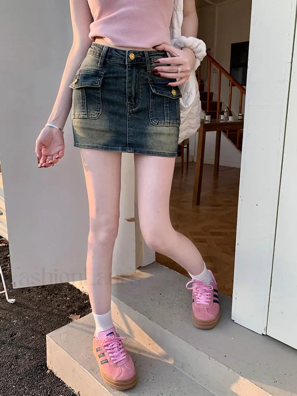 American Retro Street Denim Mini Skirt