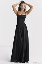 Anabella Black Lace Charming Up Maxi Dress