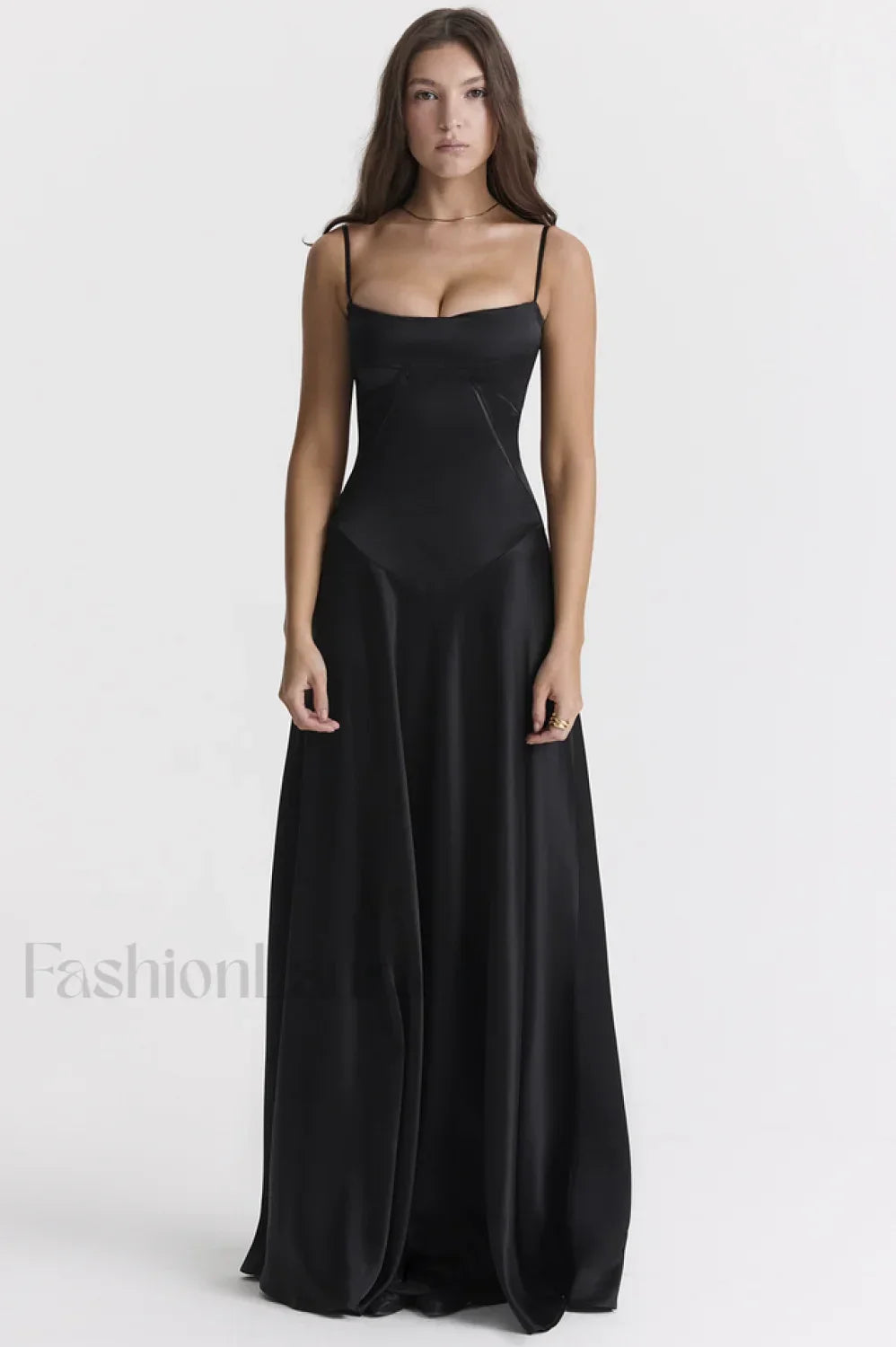 Anabella Black Lace Charming Up Maxi Dress