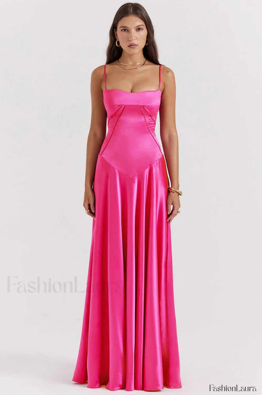 Anabella Black Lace Charming Up Maxi Dress S / Fuchsia