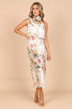 Anabelle Halter Stylish Neck Midi Dress