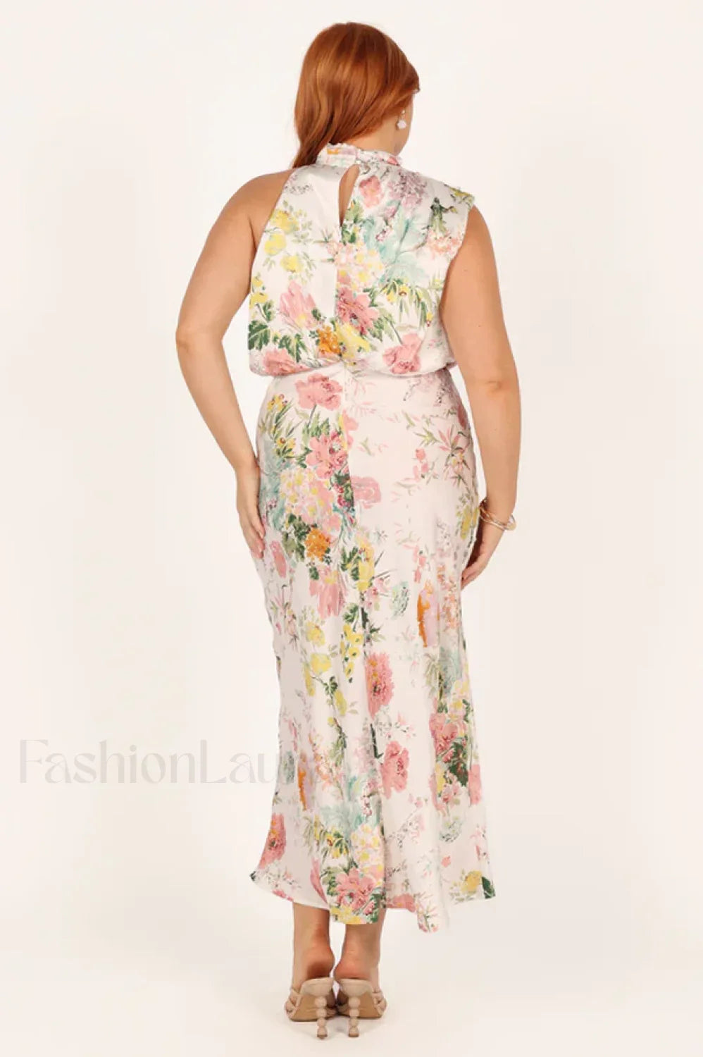 Anabelle Halter Stylish Neck Midi Dress