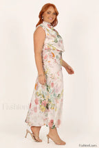 Anabelle Halter Stylish Neck Midi Dress