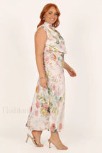 Anabelle Halter Stylish Neck Midi Dress