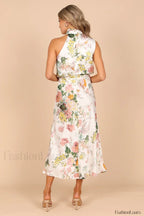 Anabelle Halter Stylish Neck Midi Dress