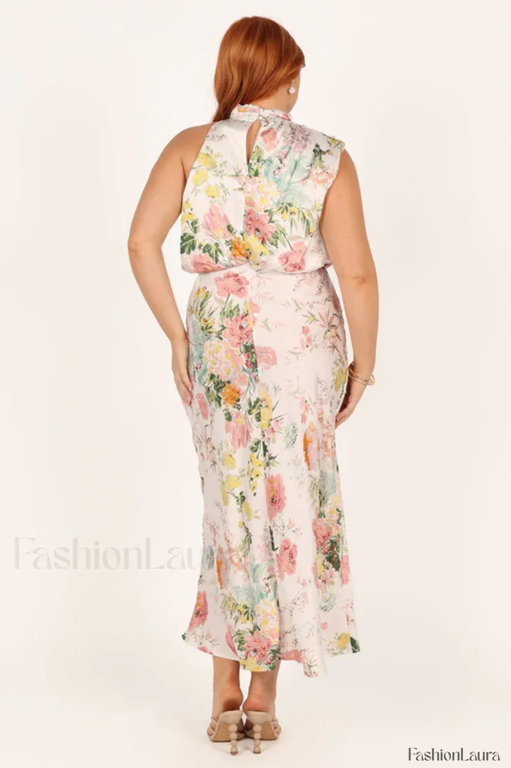 Anabelle Halter Stylish Neck Midi Dress