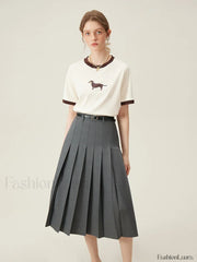 Animal Print Loose Cotton Round T Shirt