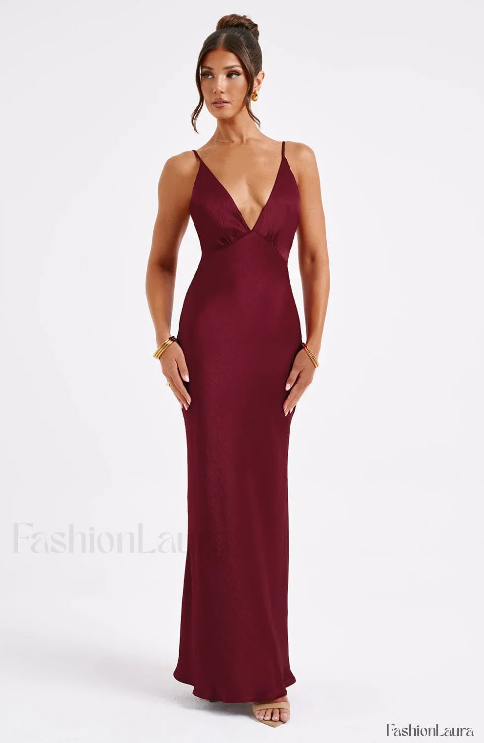 Anja Maxi Graceful Dress Burgundy Dress