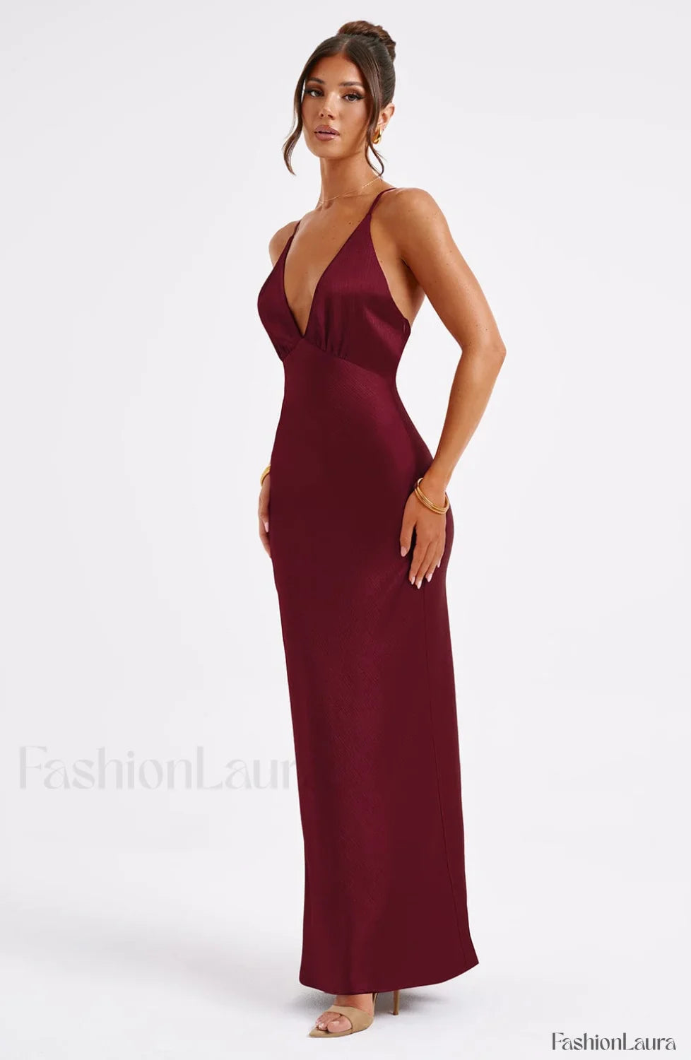 Anja Maxi Graceful Dress Burgundy Dress