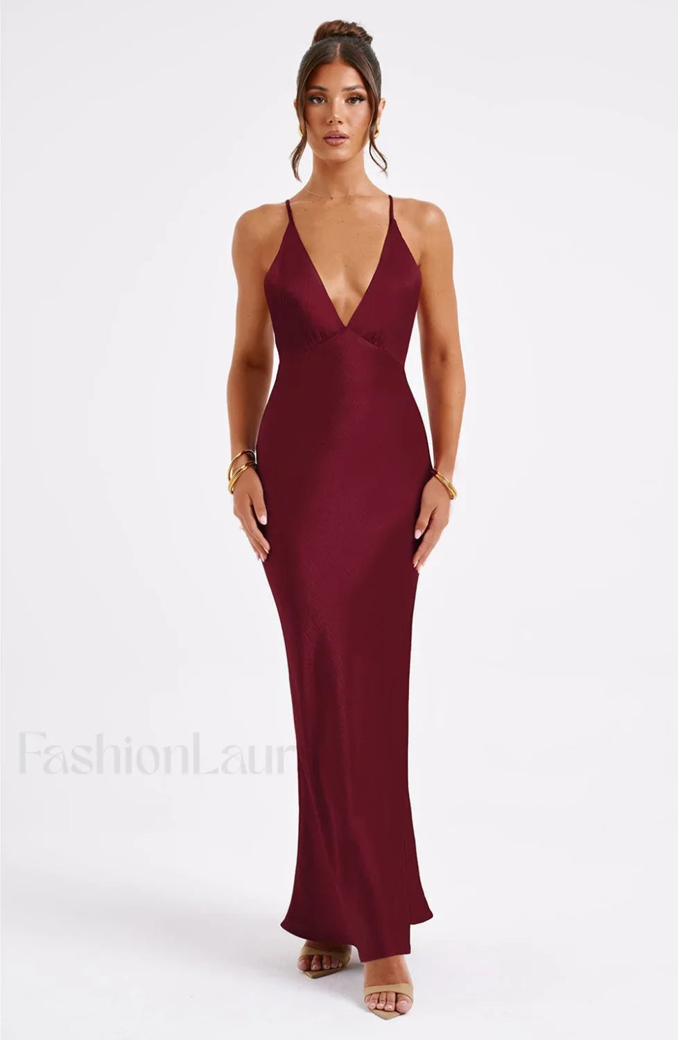 Anja Maxi Graceful Dress Burgundy Dress