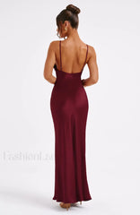 Anja Maxi Graceful Dress Burgundy Dress
