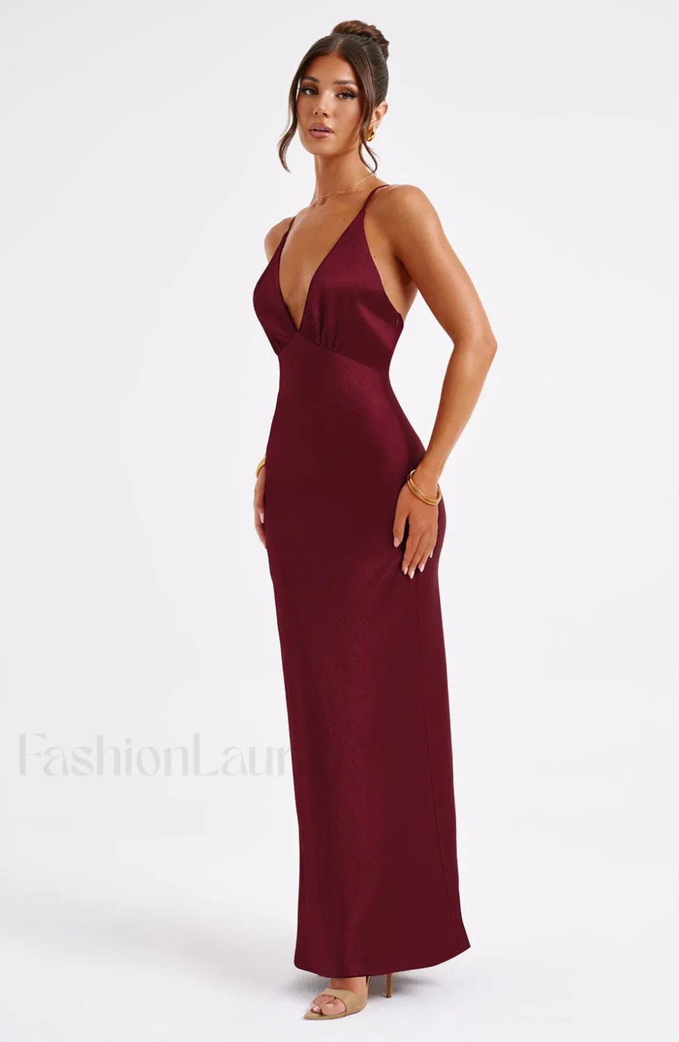 Anja Maxi Graceful Dress Burgundy Dress