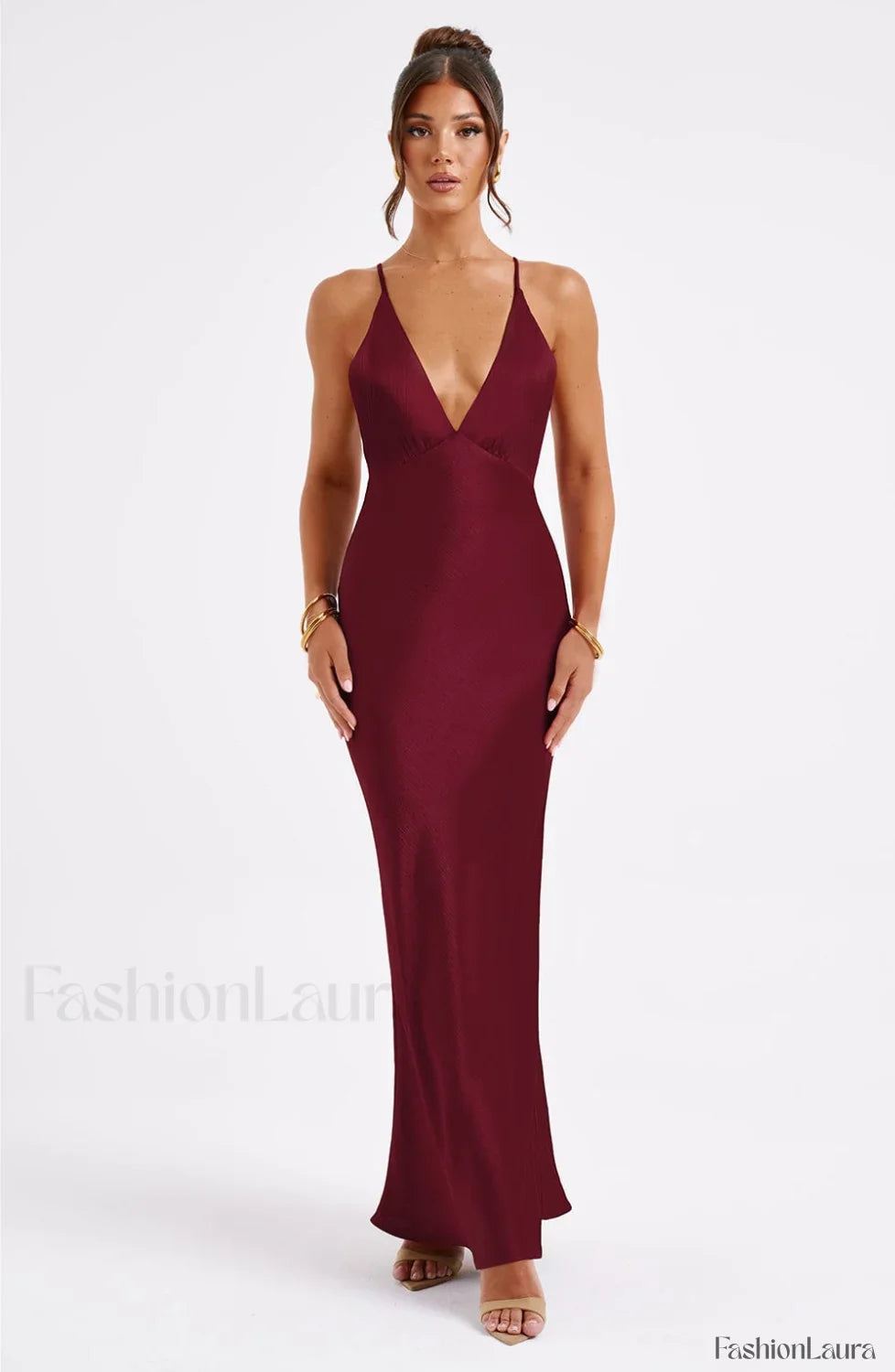 Anja Maxi Graceful Dress Burgundy Dress