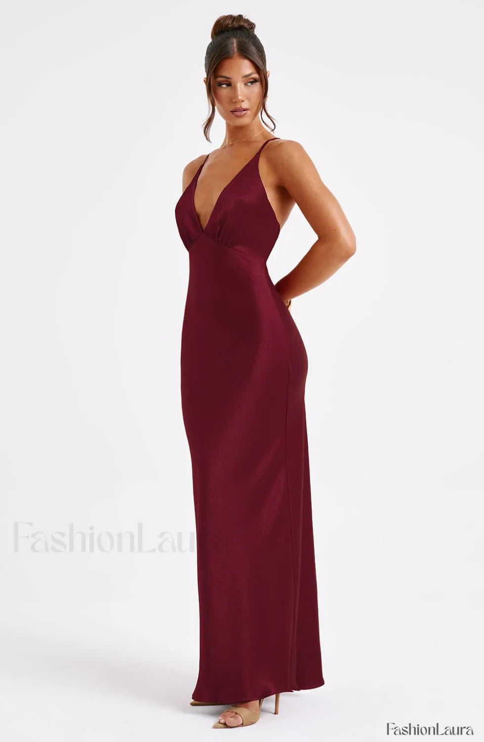 Anja Maxi Graceful Dress Burgundy XS Dress