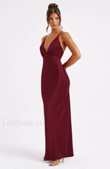 Anja Maxi Graceful Dress Burgundy XS Dress