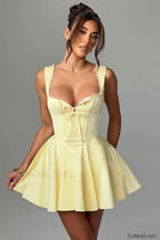 Antonella Elegant Mini Dress XS / Yellow