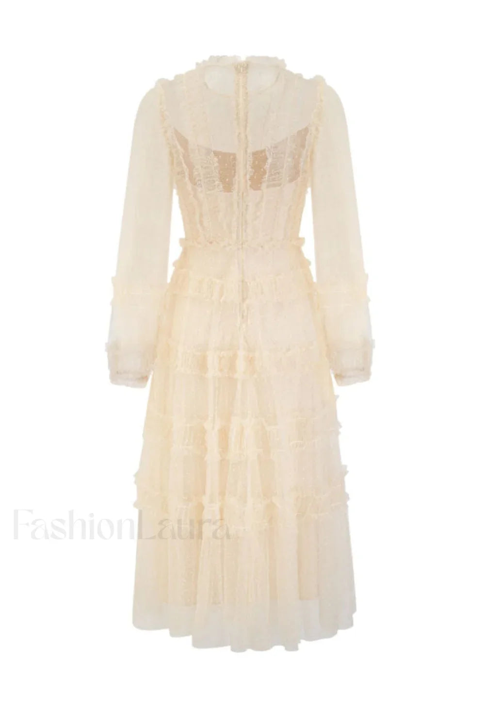 Araceli Long Stylish Sleeve Midi Dress