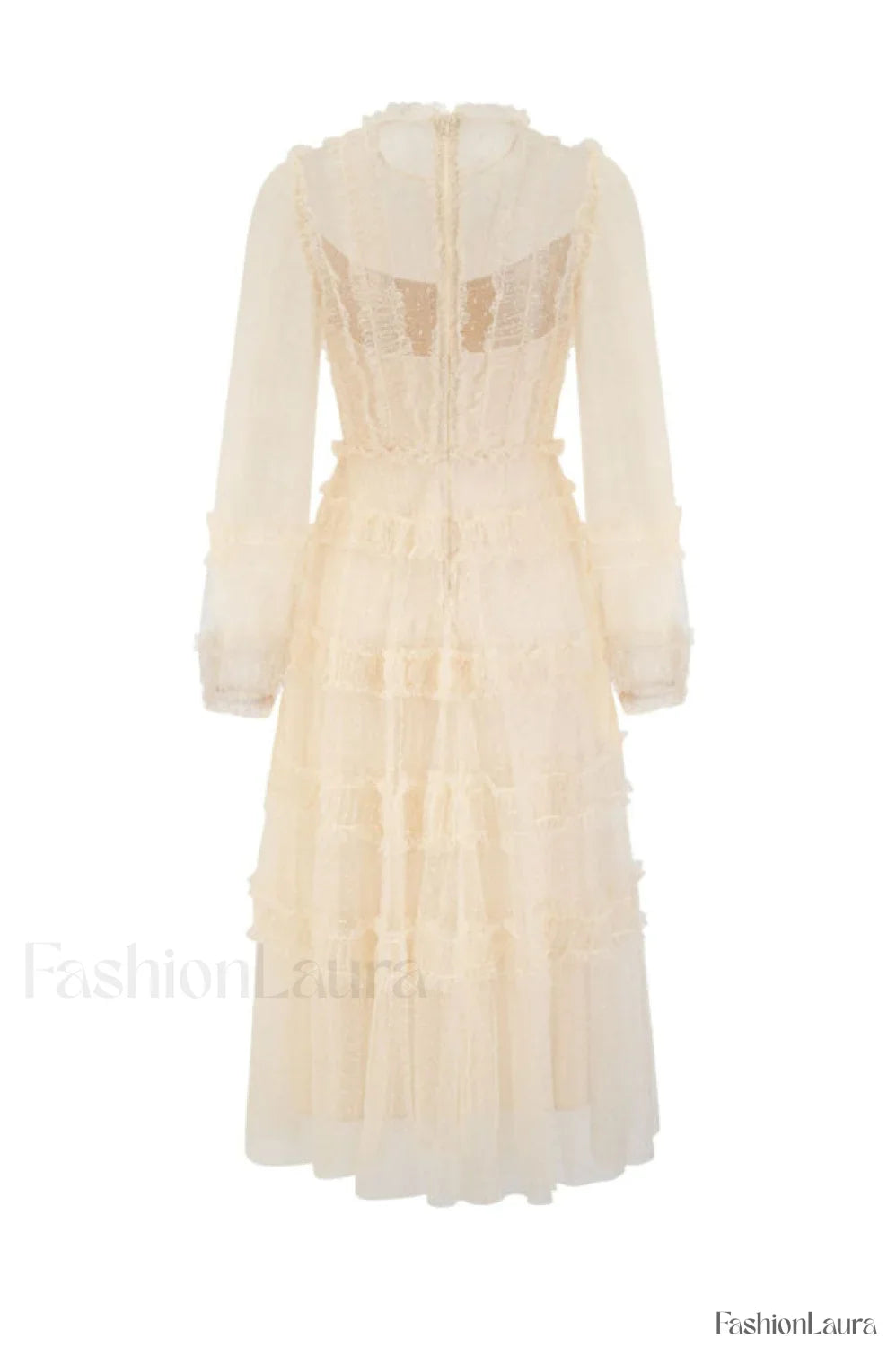 Araceli Long Stylish Sleeve Midi Dress