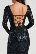 Arial Formal Stylish Sequin Lace Up Dress