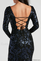 Arial Formal Stylish Sequin Lace Up Dress