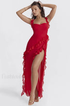 Ariel Cherry Stylish Pleated Maxi Dress