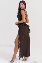Ariel Cherry Stylish Pleated Maxi Dress