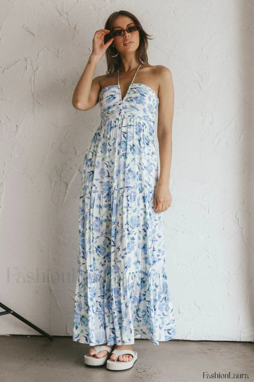 Asiah Halter Stylish Neck Maxi Dress
