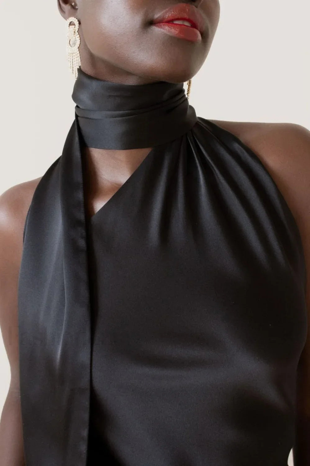 Astrella Neck Wrap Charming Midi A Line Dress