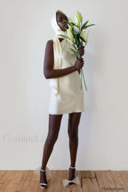 Astrella Neck Wrap Charming Midi A Line Dress