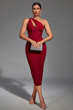 Asymmetric Cutout Stylish Midi Dress