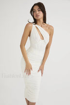 Asymmetric Cutout Stylish Midi Dress