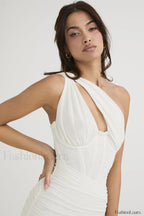 Asymmetric Cutout Stylish Midi Dress