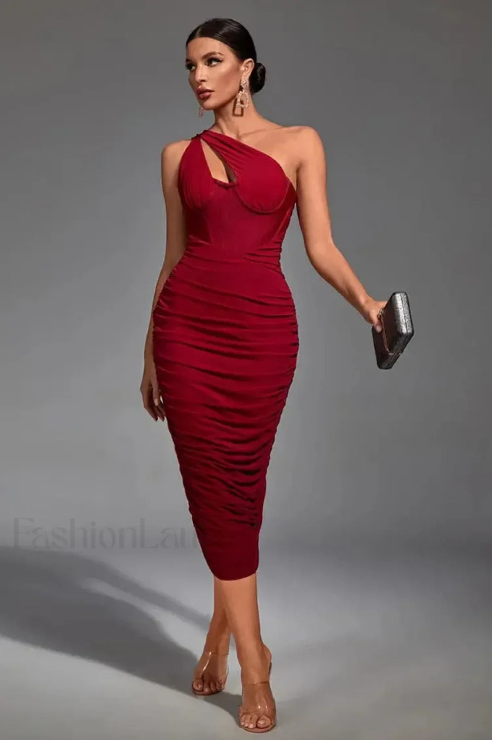 Asymmetric Cutout Stylish Midi Dress