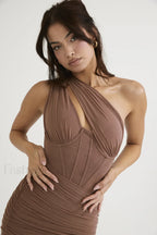 Asymmetric Cutout Stylish Midi Dress