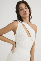 Asymmetric Cutout Stylish Midi Dress