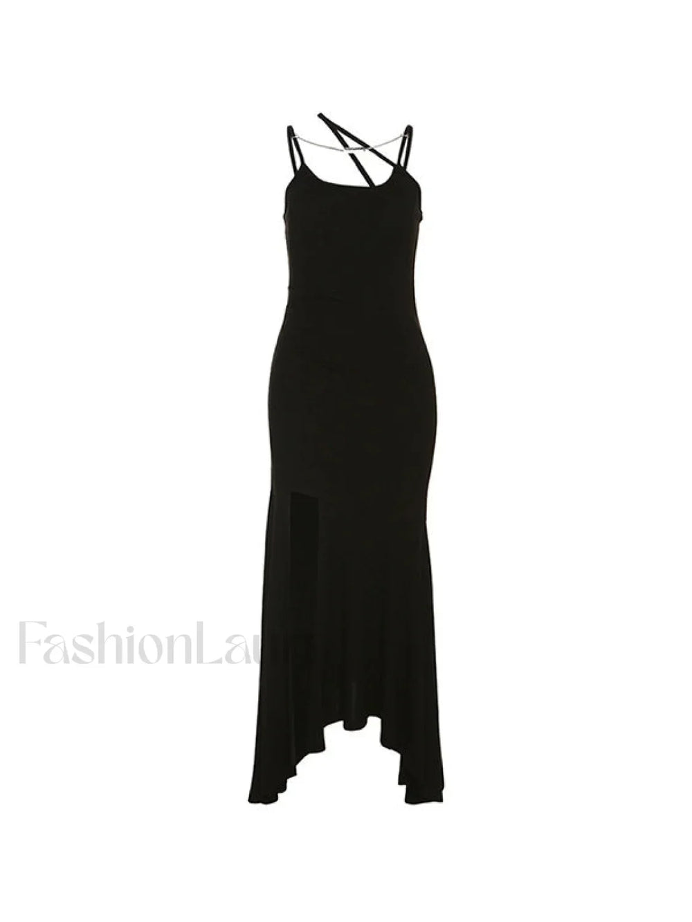 Asymmetric High Slit Bodycon Maxi Dress Midi Dresses
