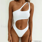 Asymmetric One Shoulder Trikini One Piece