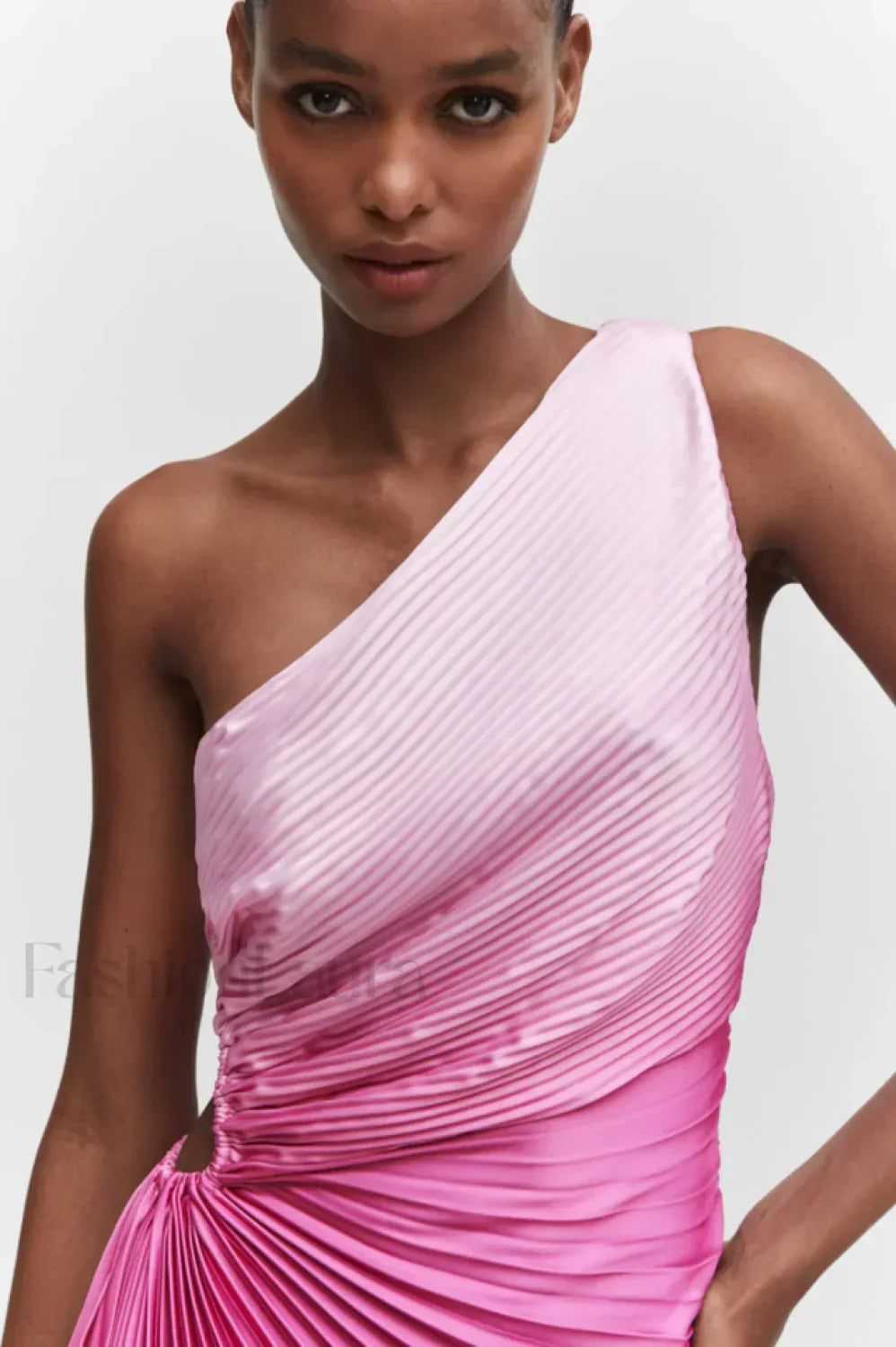 Asymmetrical Elegant Pleated Dress